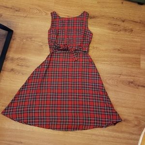 Red plaid dress